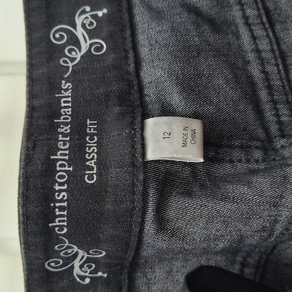 christopher & banks Black Denim Jeans - size 12 - Picture 4 of 6